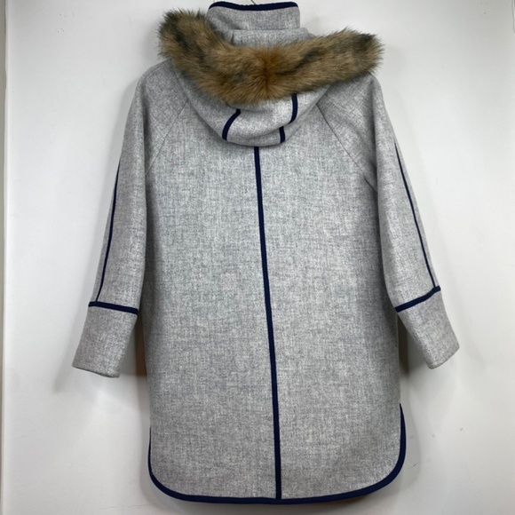 J Crew Wool Coat 00 Summit Parka Nello Gori Italian Stadium Cloth Hood Classic - Picture 8 of 15